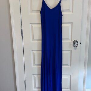 INC BLUE SPAGHETTI STRAP  MAXI-DRESS